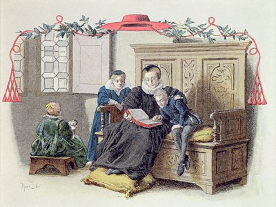 Armand-Jean du Plessis, Cardinale Richelieu (1585-1642) da bambino, illustrazione da una vita di Richelieu di Theodore Camu, 1910 da Maurice Leloir
